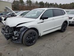 Salvage cars for sale at Exeter, RI auction: 2022 Volkswagen Tiguan SE R-LINE Black