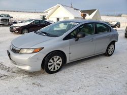 Salvage cars for sale from Copart Northfield, OH: 2012 Honda Civic LX