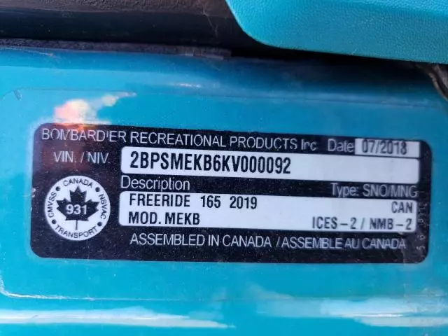 2019 Bombardier Snowmobile