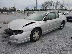 Chevrolet Montecarlo salvage cars for sale: 2002 Chevrolet Monte Carlo SS