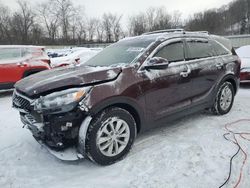 Salvage cars for sale at Ellwood City, PA auction: 2018 KIA Sorento LX