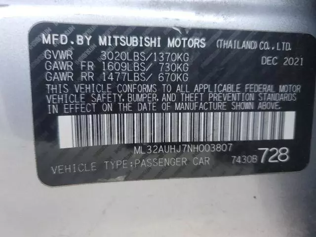 2022 Mitsubishi Mirage ES