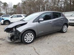 Salvage cars for sale at Austell, GA auction: 2015 Nissan Leaf S