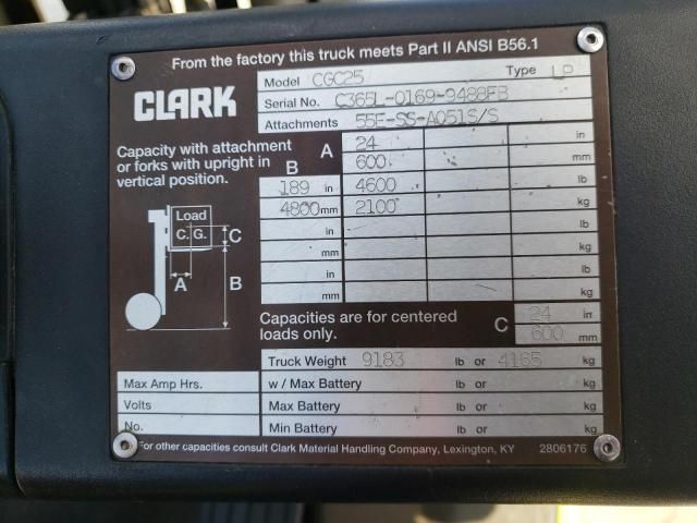 1997 Clark Forklift GGC-25