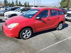 Salvage cars for sale at Rancho Cucamonga, CA auction: 2003 Toyota Corolla Matrix Base