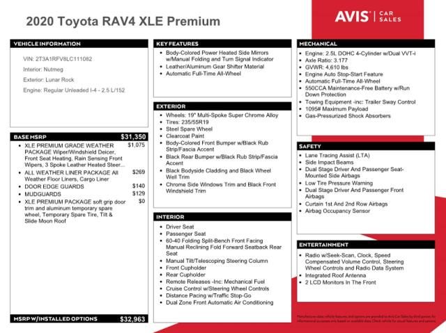 2020 Toyota Rav4 XLE Premium