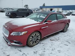 Salvage cars for sale at Woodhaven, MI auction: 2017 Lincoln Continental Reserve