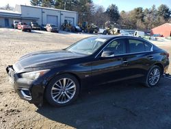 Salvage cars for sale at Mendon, MA auction: 2018 Infiniti Q50 Luxe