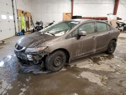 Salvage cars for sale at Center Rutland, VT auction: 2013 Honda Civic LX