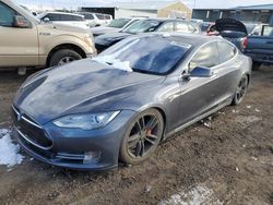 Salvage cars for sale at Brighton, CO auction: 2015 Tesla Model S 85D