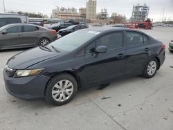 Salvage cars for sale at auction: 2012 Honda Civic LX