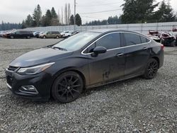 Salvage cars for sale at Graham, WA auction: 2016 Chevrolet Cruze Premier