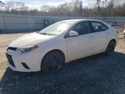 Salvage cars for sale at Augusta, GA auction: 2016 Toyota Corolla L