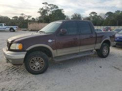 Salvage cars for sale at Fort Pierce, FL auction: 2002 Ford F150 Supercrew