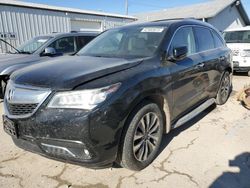 Salvage cars for sale at Pekin, IL auction: 2015 Acura MDX Technology