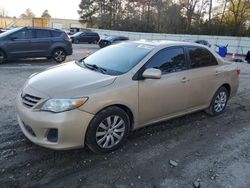 Vehiculos salvage en venta de Copart Knightdale, NC: 2013 Toyota Corolla Base