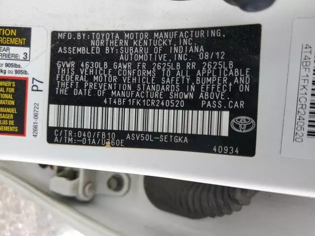 2012 Toyota Camry Base