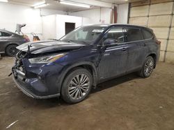 Salvage cars for sale from Copart Ham Lake, MN: 2021 Toyota Highlander Hybrid Platinum