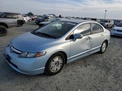 Salvage cars for sale at Antelope, CA auction: 2007 Honda Civic Hybrid