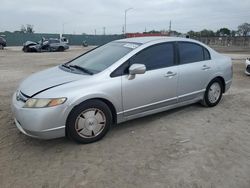 Honda salvage cars for sale: 2007 Honda Civic Hybrid