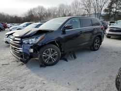 Salvage cars for sale at North Billerica, MA auction: 2019 Toyota Highlander LE