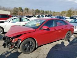 Salvage cars for sale at Exeter, RI auction: 2023 Hyundai Elantra Blue