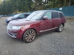 Salvage cars for sale at Graham, WA auction: 2016 Land Rover Range Rover Supercharged