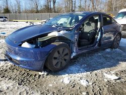 Salvage cars for sale at Waldorf, MD auction: 2024 Tesla Model 3