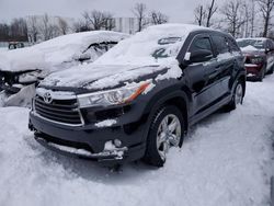 Salvage cars for sale at Central Square, NY auction: 2016 Toyota Highlander Limited