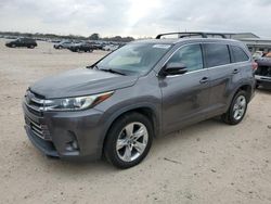 Salvage cars for sale at San Antonio, TX auction: 2018 Toyota Highlander Limited