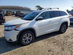 Salvage cars for sale at Hampton, VA auction: 2014 Toyota Highlander XLE