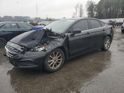 Salvage cars for sale at Dunn, NC auction: 2017 Ford Fusion SE