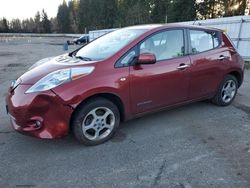 Salvage cars for sale from Copart Arlington, WA: 2012 Nissan Leaf SV