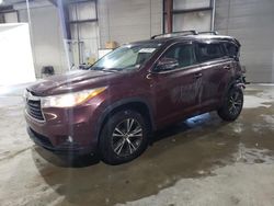 Salvage cars for sale at North Billerica, MA auction: 2016 Toyota Highlander XLE