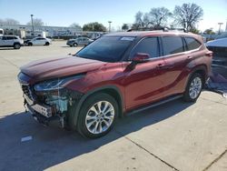 Salvage cars for sale at Sacramento, CA auction: 2021 Toyota Highlander Limited