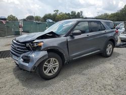 Salvage cars for sale at Riverview, FL auction: 2021 Ford Explorer XLT