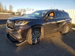 Salvage cars for sale from Copart Portland, OR: 2021 Toyota Highlander Hybrid Platinum