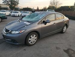 Salvage cars for sale at San Martin, CA auction: 2013 Honda Civic LX