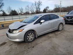 Salvage cars for sale at Rogersville, MO auction: 2012 Honda Civic LX