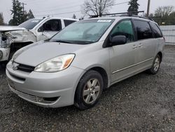 Salvage cars for sale at Graham, WA auction: 2004 Toyota Sienna XLE