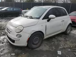 Salvage cars for sale at Waldorf, MD auction: 2012 Fiat 500 POP