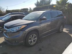 Salvage cars for sale at auction: 2015 Toyota Highlander XLE