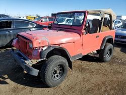 Salvage cars for sale at Brighton, CO auction: 1995 Jeep Wrangler / YJ S