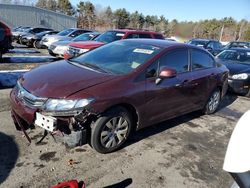 Salvage cars for sale at Exeter, RI auction: 2012 Honda Civic LX