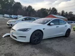 Salvage cars for sale at Mendon, MA auction: 2021 Tesla Model S