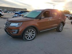 Salvage cars for sale at Wilmer, TX auction: 2017 Ford Explorer Limited