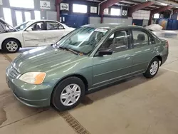 Salvage cars for sale at East Granby, CT auction: 2003 Honda Civic LX