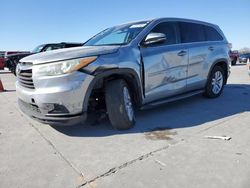 Salvage cars for sale at Grand Prairie, TX auction: 2015 Toyota Highlander LE