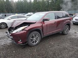 Toyota salvage cars for sale: 2019 Toyota Highlander SE