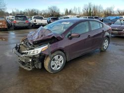 Salvage cars for sale at Woodburn, OR auction: 2017 KIA Forte LX